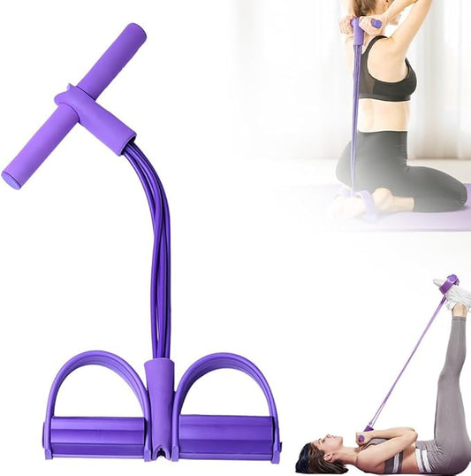 21 Fitness Resistance Bands-6 Tube Pedal Ankle Puller | 2025 Upgrade 6-Level Elastic Exercise Bands with Yoga Pedal | Natural Latex Workout Equipment for Sit Up/ABS/Leg Training (Women & Men)-GravixFit