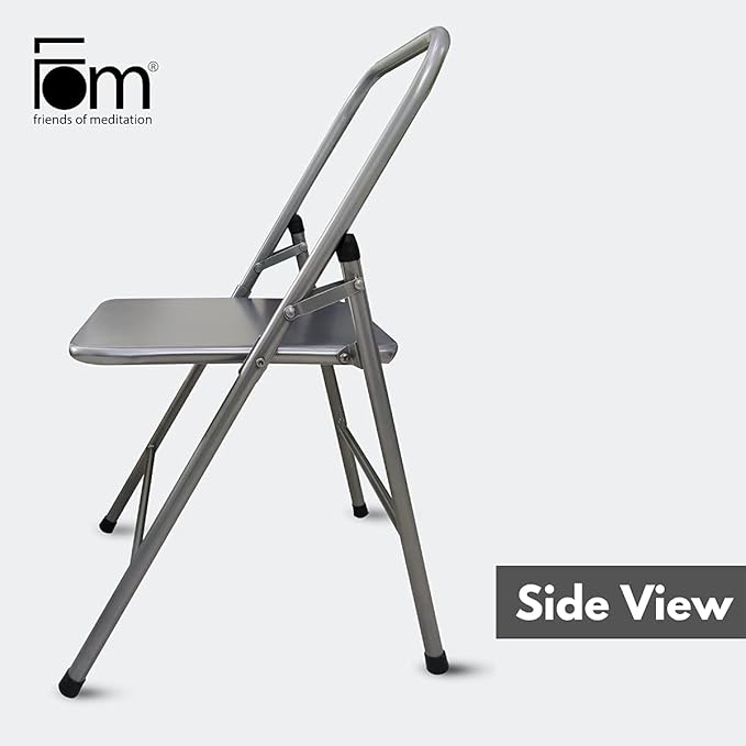 California Wellness Backless Yoga Chair with Yoga Book | Portable Folding Chair | Iyengar Yoga Chair | Flexibility & Strength Training Tool | Yoga Chairs for Adults | Supports Balance Handstand-GravixFit