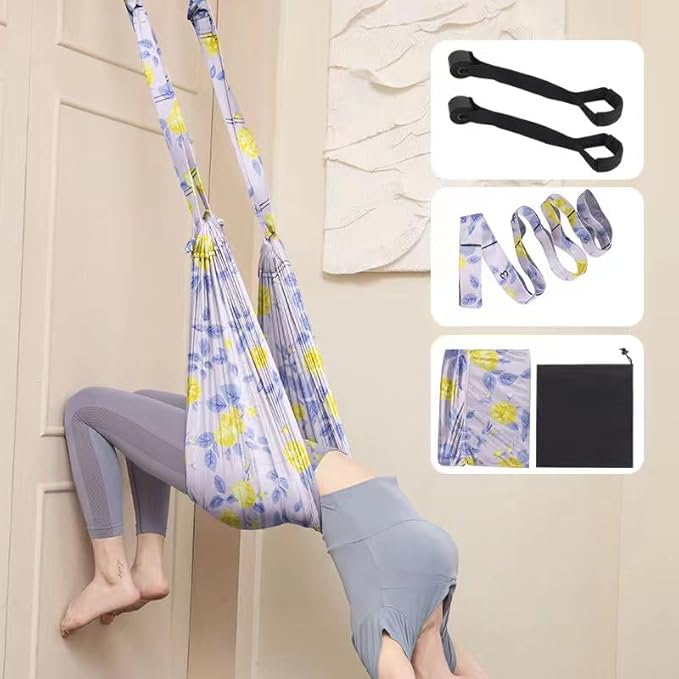 JOFREY Leg Stretcher Strap, Stretching Equipment with Door Anchor Flexibility Trainer Backbend Assist for Dance Aerial Yoga Ballet Leg Stretching Exercise…-GravixFit