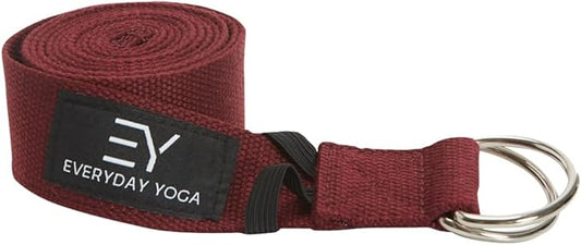 Everyday Yoga Super Strong Strap with Metal D-ring Buckle - Improve Flexibility, Stretching, and Physical Therapy Fitness.-GravixFit