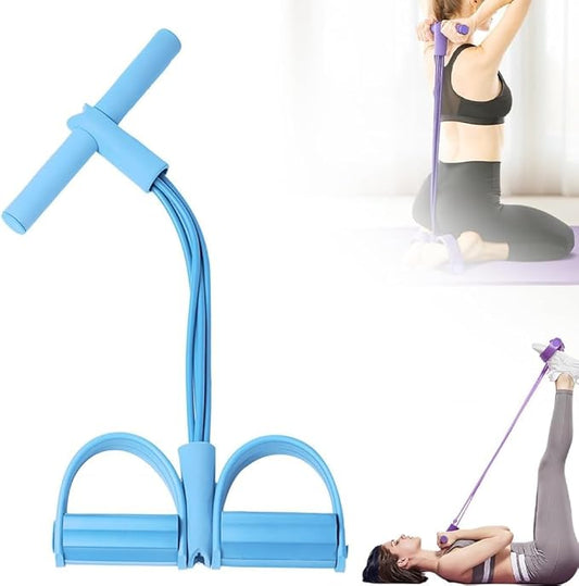 21 Fitness Resistance Bands-6 Tube Pedal Ankle Puller | 2025 Upgrade 6-Level Elastic Exercise Bands with Yoga Pedal | Natural Latex Workout Equipment for Sit Up/ABS/Leg Training (Women & Men)-GravixFit