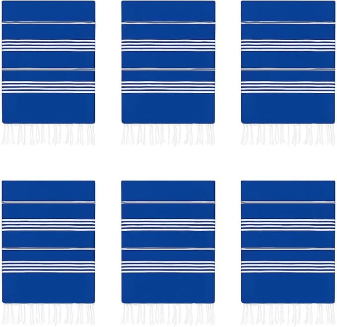 HAVLULAND Turkish Beach Towels Oversized -100% Turkish Cotton Super Soft Lightweight - Absorbent and Quick Drying Bath Towel - Sand Free Beach Towel - Turkish Towels for Adults (Blue, 12 Pack)-GravixFit