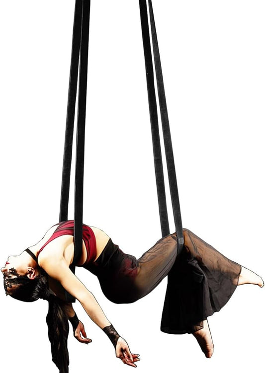 8.2ft 2.5m Aerial Straps Ropes Yoga Aerial Acrobatics Body Aerial Loop Trapeze Circus Apparatuses Equipment Three-Layer Straps 1 pairs-GravixFit