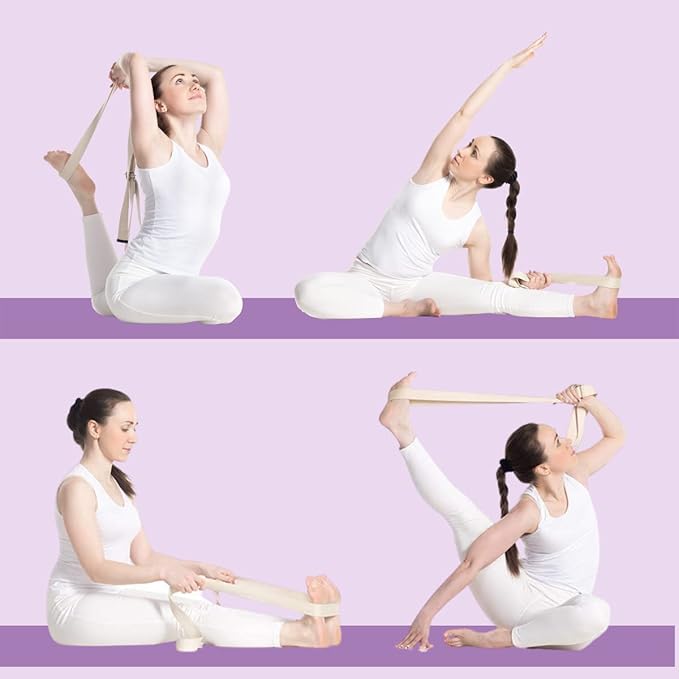 California Yoga Strap | Yoga Belt with Safe Adjustable D-Ring Buckle for Pilates | Stretching Strap | Exercise Bands | Physical Therapy | Improves Sitting Posture-GravixFit