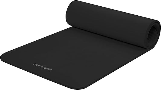 Retrospec Solana Yoga Mat 1/2" Thick w/Nylon Strap for Men & Women - Non Slip Exercise Mat for Yoga, Pilates, Stretching, Floor & Fitness Workouts-GravixFit