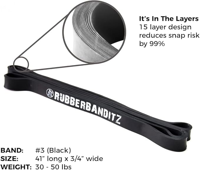 Rubberbanditz Pull Up Assist Resistance Bands Heavy Duty Loop Exercise Workout Bands for Powerlifting, Mobility, and Stretching-GravixFit