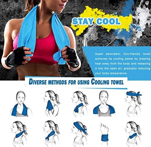 4 Packs Cooling Towel (40 x 12), Ice Towel, Microfiber, Soft Breathable Chilly Towel Stay Cool for Yoga, Workout, Sport, Gym, Camping, Fitness, Running, Workout & More Activities - Multicolor-GravixFit