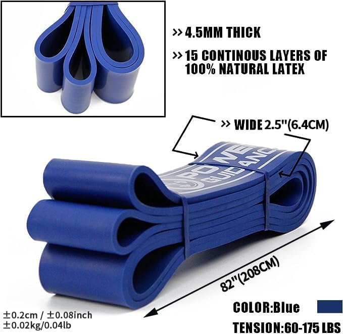 POWER GUIDANCE Pull Up Assist Bands - Stretch Resistance Band - Mobility Band - Powerlifting Bands - by Perfect for Body Stretching, Powerlifting, Resistance Training-GravixFit