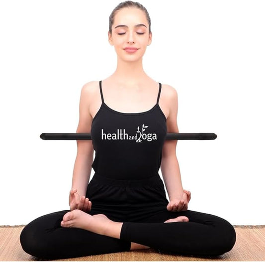 HealthAndYoga™ StretchNHeal Collapsible Multi-Use Wooden Yoga Stick - Regular and XL - Portable Posture Corrector Pole, Stretch Mobility Stick, Physical Workout Exercise Dowel-GravixFit