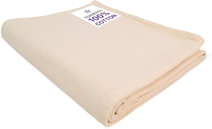 Yogikuti Iyengar Cotton Yoga Blanket Set of One – Thick Handwoven Yoga Blankets for Restorative Yoga, Meditation & Pranayama – Premium Cotton Yoga Blanket for Support & Comfort in Pranayama-GravixFit
