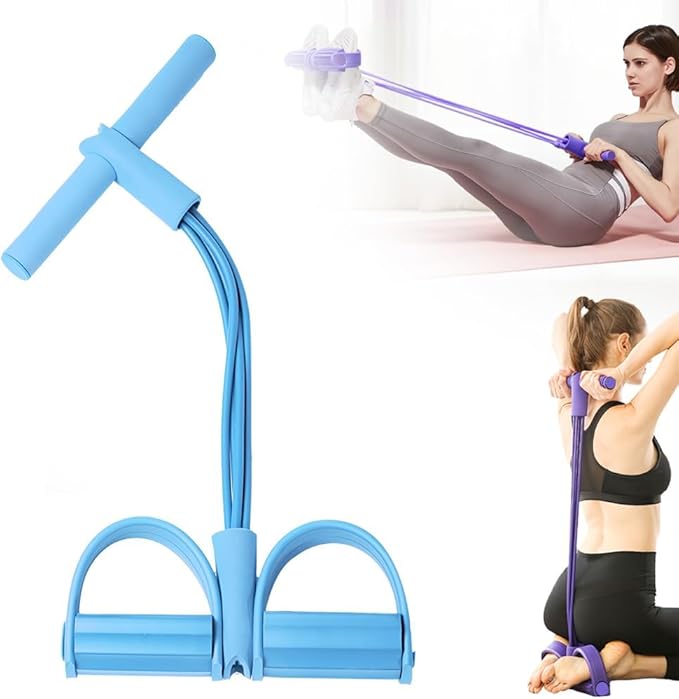 21 Fitness Resistance Bands-4 Tube Pedal Ankle Puller, Elastic Yoga Pedal Puller Resistance Band, Stretching Bands for Arm and Leg Workouts Abdomen, AB Training Auxiliary Device for Women Men-GravixFit
