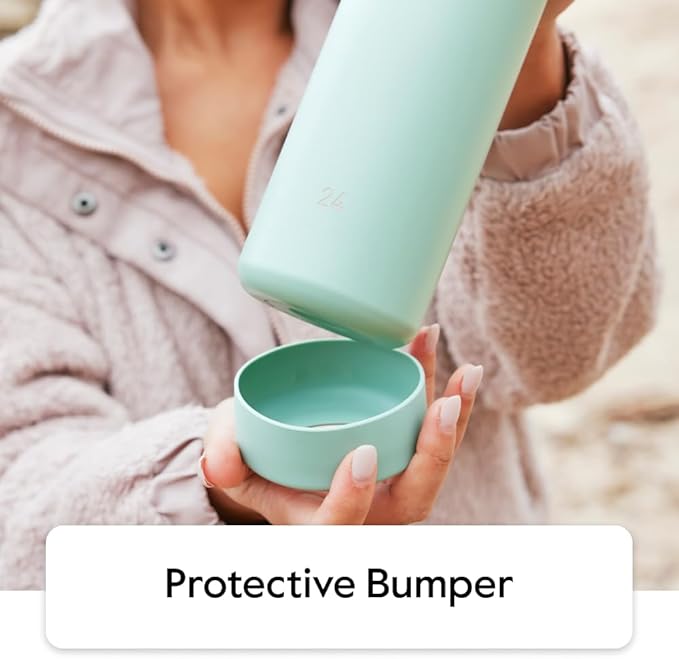 Takeya Actives Water Bottle with Spout Lid - Bottle with Double Stainless Steel Insulation - Dishwasher Safe & BPA-Free - Bottle with Spout Lid & Removable Bumper - 32 oz, Cucumber-GravixFit