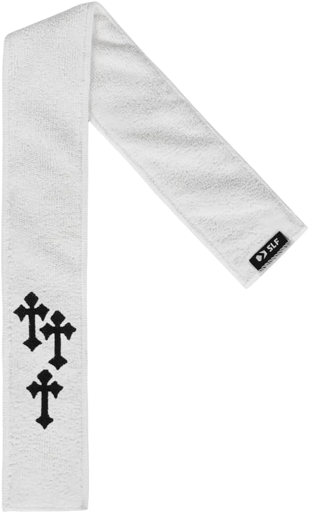 SLEEFS White Gothic Cross Thin Football Towel-GravixFit