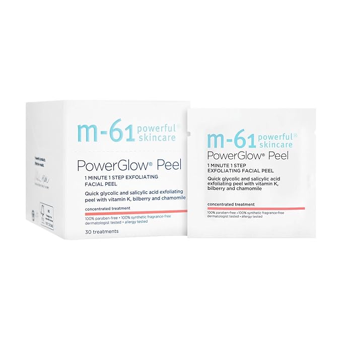 m-61 PowerGlow Peel | Exfoliating Facial Peel With Glycolic, Salicylic Acid. 1 Minute, 1 Step - 30 Treatments-GravixFit