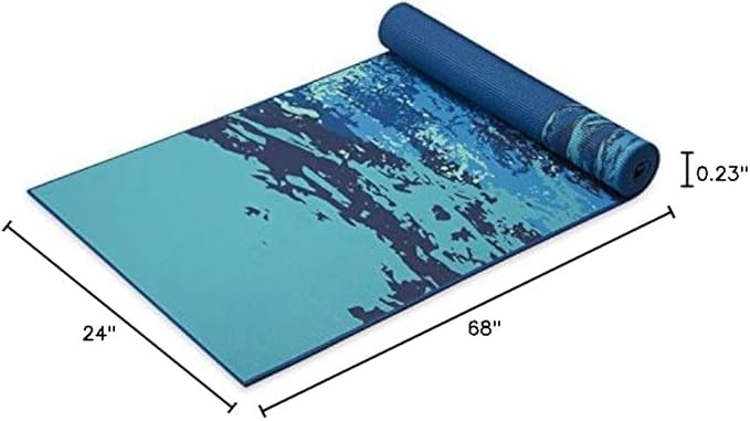 Gaiam Yoga Mat - Premium 6mm Print Reversible Extra Thick Non Slip Exercise & Fitness Mat for All Types of Yoga, Pilates & Floor Workouts (68" x 24" x 6mm Thick)-GravixFit