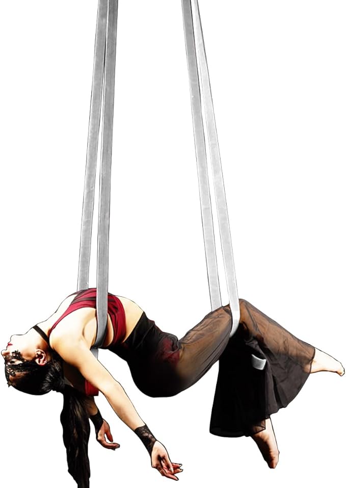 8.2ft 2.5m Aerial Straps Ropes Yoga Aerial Acrobatics Body Aerial Loop Trapeze Circus Apparatuses Equipment Three-Layer Straps 1 pairs-GravixFit