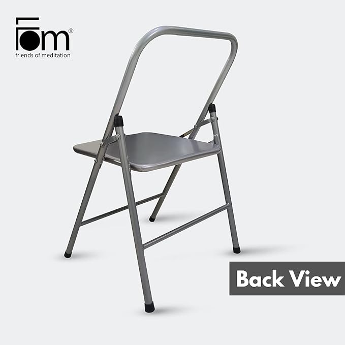 California Wellness Backless Yoga Chair with Yoga Book | Portable Folding Chair | Iyengar Yoga Chair | Flexibility & Strength Training Tool | Yoga Chairs for Adults | Supports Balance Handstand-GravixFit