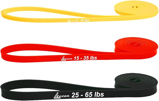 LEZER Resistance Bands - Pull Up Bands for Home Gym Fitness, Stretching, Physical Therapy & Training - Includes Instruction-GravixFit