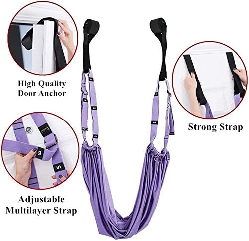 Yoga Stretching Strap, Adjustable Height Leg Stretcher Waist Back Stretch Band Aerial Yoga, Anti-gravity Inversion Exercises Door Flexibility Tensile Trainer for Rehab Pilates Dance Splits-GravixFit