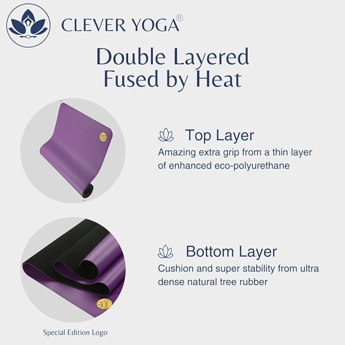Clever Yoga Liquid Balance Thick Yoga Mat - Pro Exercise Yoga Mat with Non-Slip Surface for Home Gym, Earth-Friendly & Recyclable Pilates and Workout Pad Women & Men, 4.5 mm-GravixFit