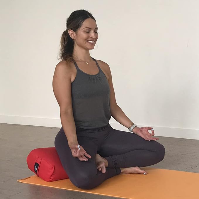 Hugger Mugger Junior Yoga Bolster - Narrower Profile, Very Firm, Great for Smaller Yogis, Heart-Opening poses or Under the Knees, Handmade in USA-GravixFit