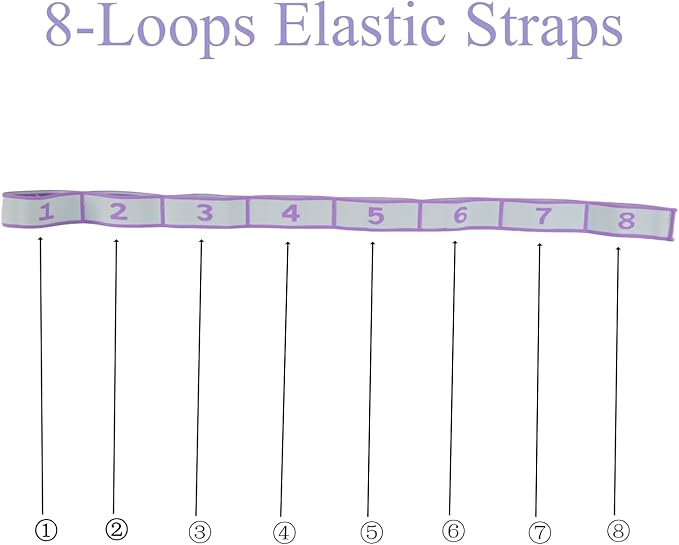 Elastic Yoga Stretching Strap with Loops, CEILIWEN Stretch Straps For Physical Therapy, Pilates Stretch Band, Elastic Exercise Bands, Leg Stretching Strap, Stretch Resistance Bands For Exercise-GravixFit