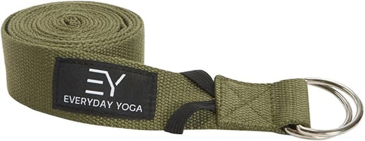 Everyday Yoga Super Strong Strap with Metal D-ring Buckle - Improve Flexibility, Stretching, and Physical Therapy Fitness.-GravixFit