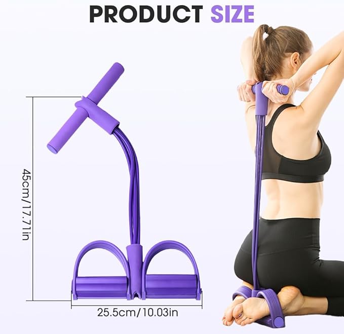 21 Fitness Resistance Bands-4 Tube Pedal Ankle Puller, Elastic Yoga Pedal Puller Resistance Band, Stretching Bands for Arm and Leg Workouts Abdomen, AB Training Auxiliary Device for Women Men-GravixFit