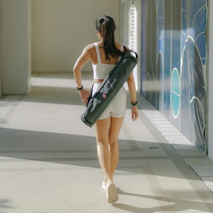 Liforme Original Yoga Mat – Free Yoga Bag Included - Patented Alignment System, Warrior-like Grip, Non-slip, Eco-friendly, sweat-resistant, long, wide, 4.2mm thick mat for comfort-GravixFit