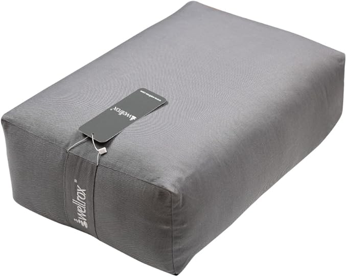 Rectangular Yoga Bolster Pillow, 18" x 12" x 6", Pink Cotton-GravixFit