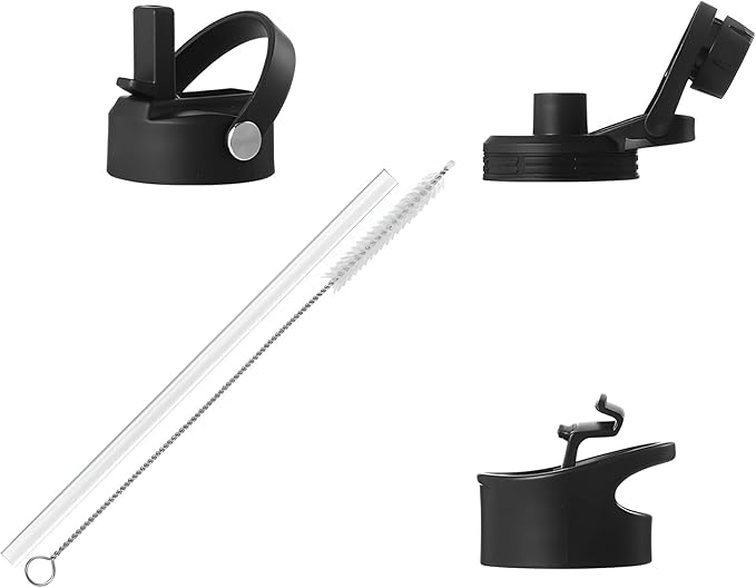 Oceania Flask 40oz Stainless Steel Sports Water Bottle | Leakproof, Hydro BPA-Free, Insulated with 3 Modern Lids, 3 Straws & 2 Straw Cleaning Brushes | Simple Camping & Hiking Bottle-GravixFit