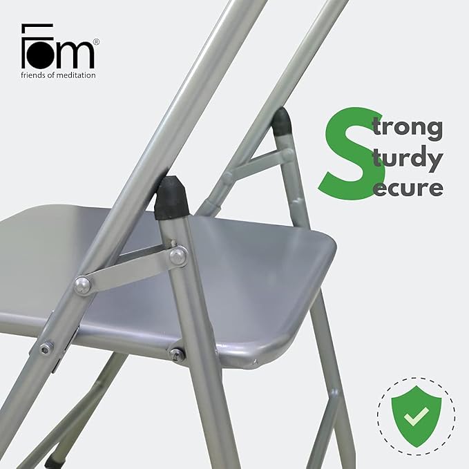 California Wellness Backless Yoga Chair with Yoga Book | Portable Folding Chair | Iyengar Yoga Chair | Flexibility & Strength Training Tool | Yoga Chairs for Adults | Supports Balance Handstand-GravixFit