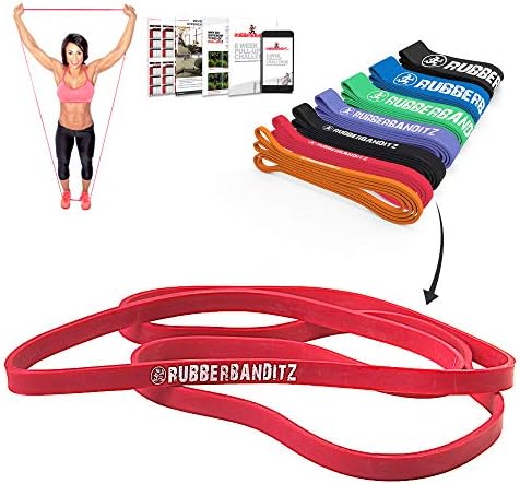 Rubberbanditz Pull Up Assist Resistance Bands Heavy Duty Loop Exercise Workout Bands for Powerlifting, Mobility, and Stretching-GravixFit