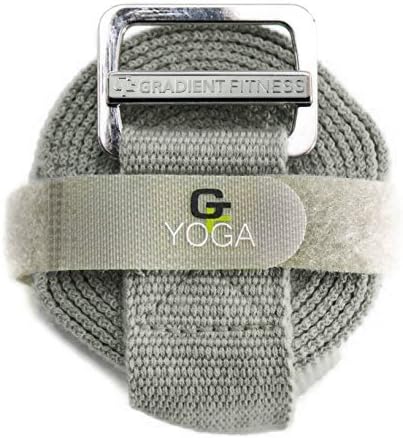 Gradient Fitness Yoga Strap, Friction-Less Easy-Feed Buckle, Super Soft Cotton/Polyester Blend Webbing, Free eGuide. (8 Feet)-GravixFit