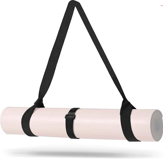 MRZZATA Yoga Mat Carrier Strap - Adjustable Thick and Wide Strap for Carrying Mat or Stretching, Black-GravixFit