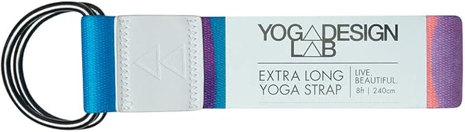 yogadesignlab YOGA DESIGN LAB | The Yoga Strap | Luxurious, Extra Long, Super Soft, Eco Printed | Studio Quality, Adjustable | Safely Stretch Further and Hold Longer | 8 ft Long-GravixFit
