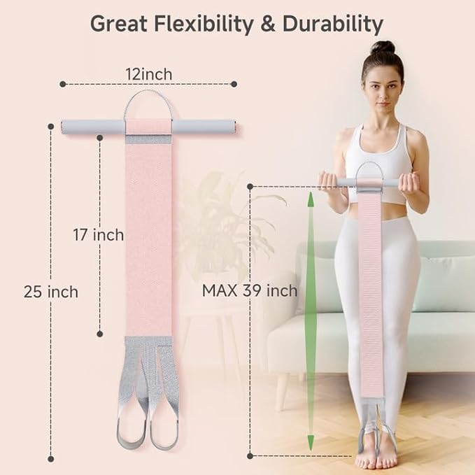 Fabric Resistance Band with Handles, 120lb Full-Body Excercise Band, Non-Slip Elastic Bands for Strength Muscle Training, Stretch Band Workout Equipment for Leg Arm Chest Core Wrist Ankle-GravixFit