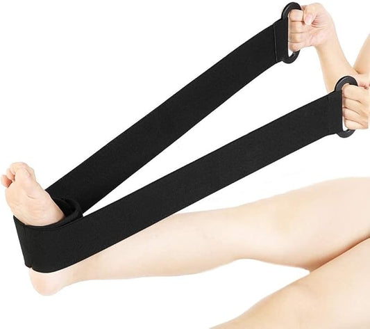 ZJchao Stretching Strap Yoga Strap, Foot Drop Fascitis Plantar Ankle Training Belt, Exercise Strap, Black, OK Cloth-GravixFit