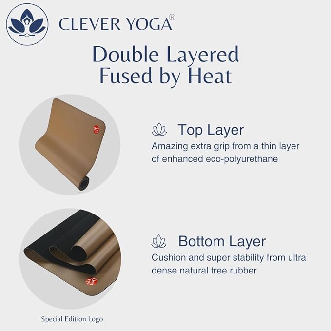 Clever Yoga Liquid Balance Thick Yoga Mat - Pro Exercise Yoga Mat with Non-Slip Surface for Home Gym, Earth-Friendly & Recyclable Pilates and Workout Pad Women & Men, 4.5 mm-GravixFit