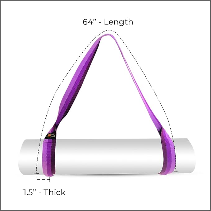 Yoga Mat Carrier Strap | Adjustable Mat Holder Sling for Carrying Mats | Thick & Comfy Texture | Yoga Mat Strap-GravixFit