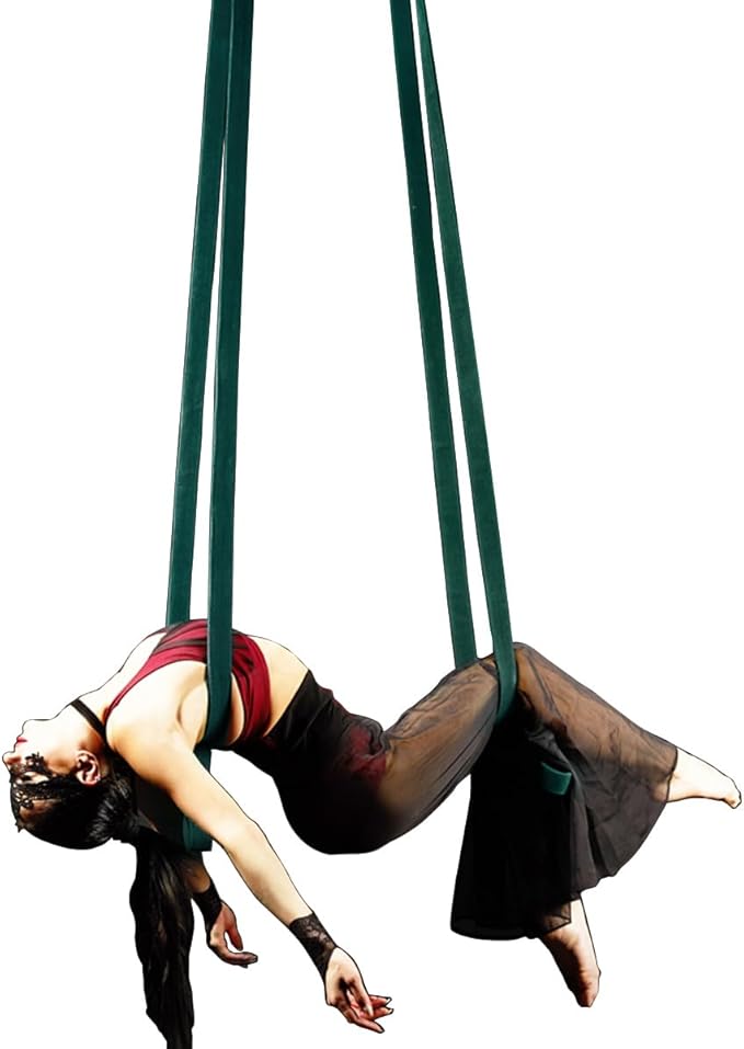 8.2ft 2.5m Aerial Straps Ropes Yoga Aerial Acrobatics Body Aerial Loop Trapeze Circus Apparatuses Equipment Three-Layer Straps 1 pairs-GravixFit