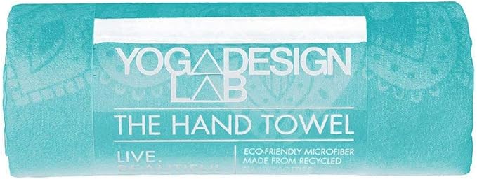 Yoga Design LAB | The Hand Towel | Premium Non Slip Hand Towel | Designed in Bali | Colorful Eco Printed + Quick Dry + Soft | Hot Yoga, Bikram, Ashtanga, Sport, Barre, Travel (Mandala Turquoise)-GravixFit