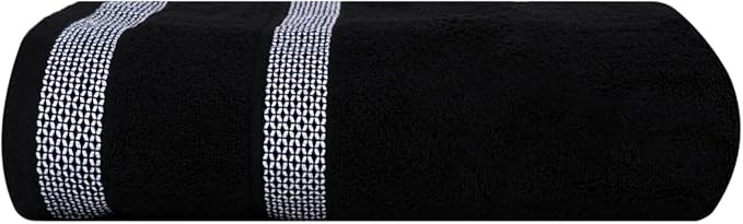CASA COPENHAGEN Solitaire Towels, 4 Pieces Bath Towel Set- Black, 600 GSM Designed in Denmark Made of Soft Egyptian Cotton for Bathroom, Kitchen & Shower-GravixFit