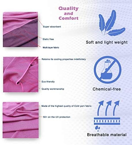 4 Pack Cooling Towels 40" x 12" - Instant Cooling Relief for Golf, Fitness, Camping, Hiking, Yoga, Pilates - Premium Quality, Portable Design-GravixFit