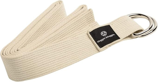 Hugger Mugger D-Ring Cotton Yoga Strap - Super Strong Cotton, Metal D-Ring Buckle, Multiple Lengths Available-GravixFit