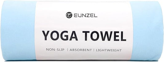 Eunzel Hot Yoga Towel Non Slip Yoga Mat Towel Non-Slip Sweat Absorbent Towel for Hot Yoga, Pilates and Workout 72" x 26.5", Blue-GravixFit