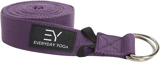 Everyday Yoga Super Strong Strap with Metal D-ring Buckle - Improve Flexibility, Stretching, and Physical Therapy Fitness.-GravixFit