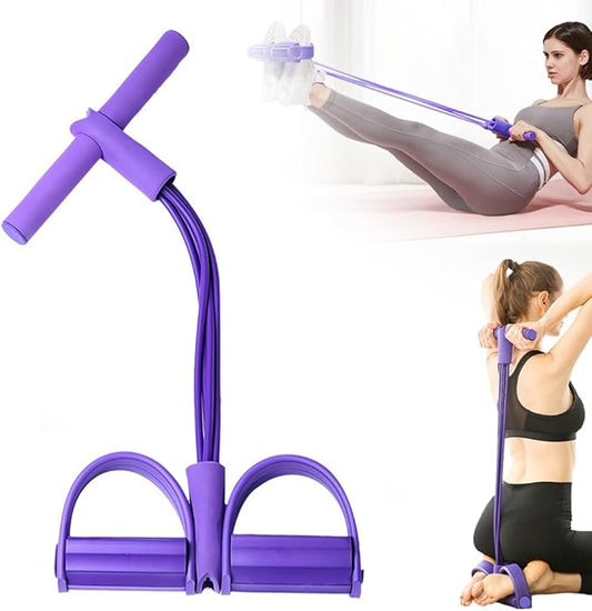 21 Fitness Resistance Bands-4 Tube Pedal Ankle Puller, Elastic Yoga Pedal Puller Resistance Band, Stretching Bands for Arm and Leg Workouts Abdomen, AB Training Auxiliary Device for Women Men-GravixFit