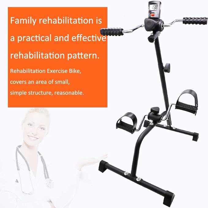 Pedal Exerciser Bike Hand Arm Leg and Knee Peddler Adjustable Fitness Equipment for Seniors, Elderly Home Pedal Exercise Bike for Total Body, with Gift Box & Monitor-GravixFit
