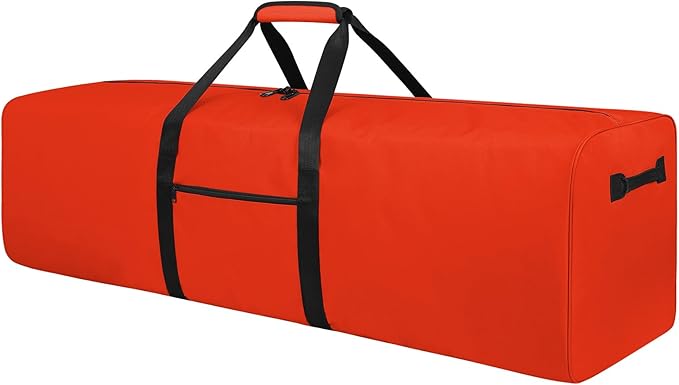 52 Inch Large Duffle Bag for Travel Camping Sport Equipment Storage Bag with 2-way Lockable Zippers Orange-GravixFit